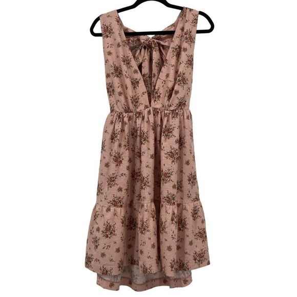 House Of Harlow 1960 Linen Blend Floral Halter Mini Dress Pink Large - Picture 3 of 11
